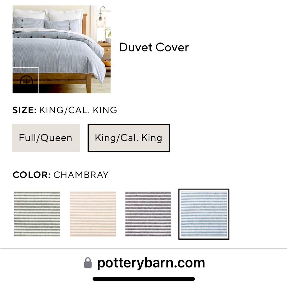 PB duvet cover. Used in guest room so barely used.included is two standard shams